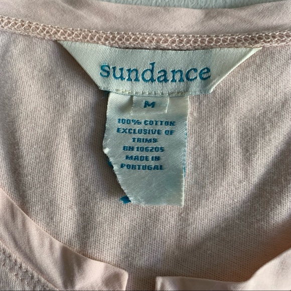 Sundance Pink Cotton Henley Shirt 3/4 Sleeve - Button Cuff Women's Size Medium - Picture 6 of 8